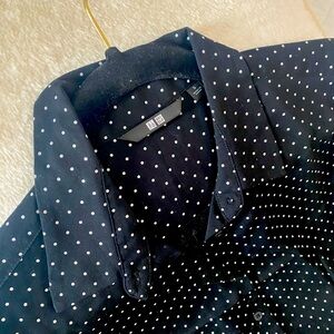 Black polka dot printed blouse